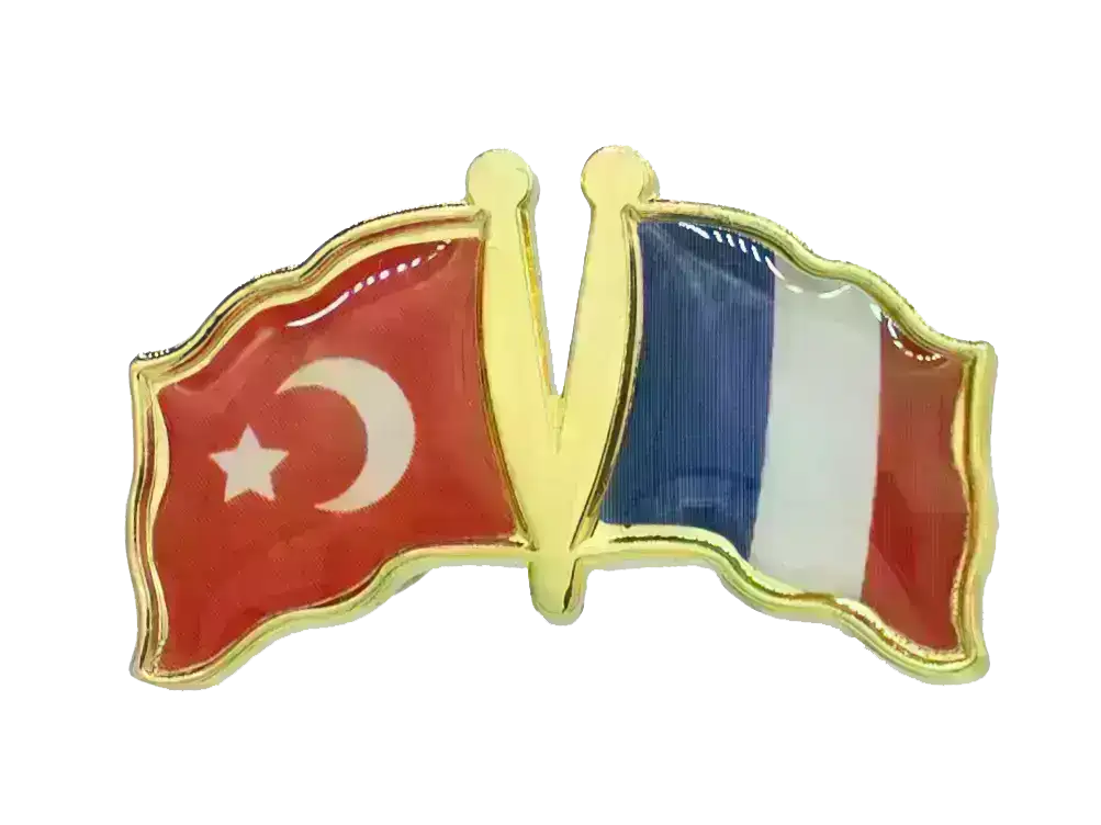 Pin, Double flag - France/Turkey