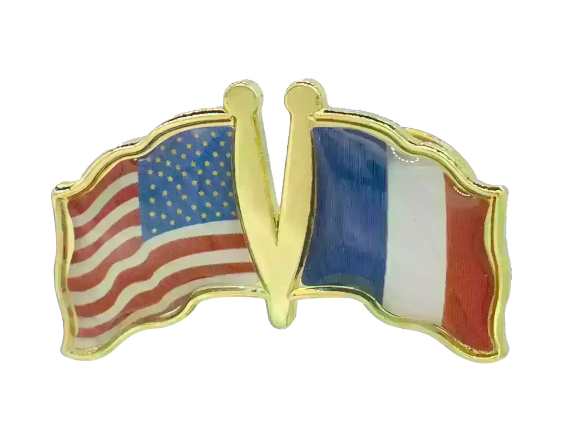 Pin, Double flag - France/USA