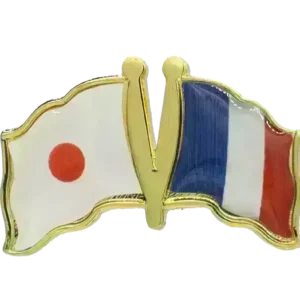 Pin, Double flag - France/Japan
