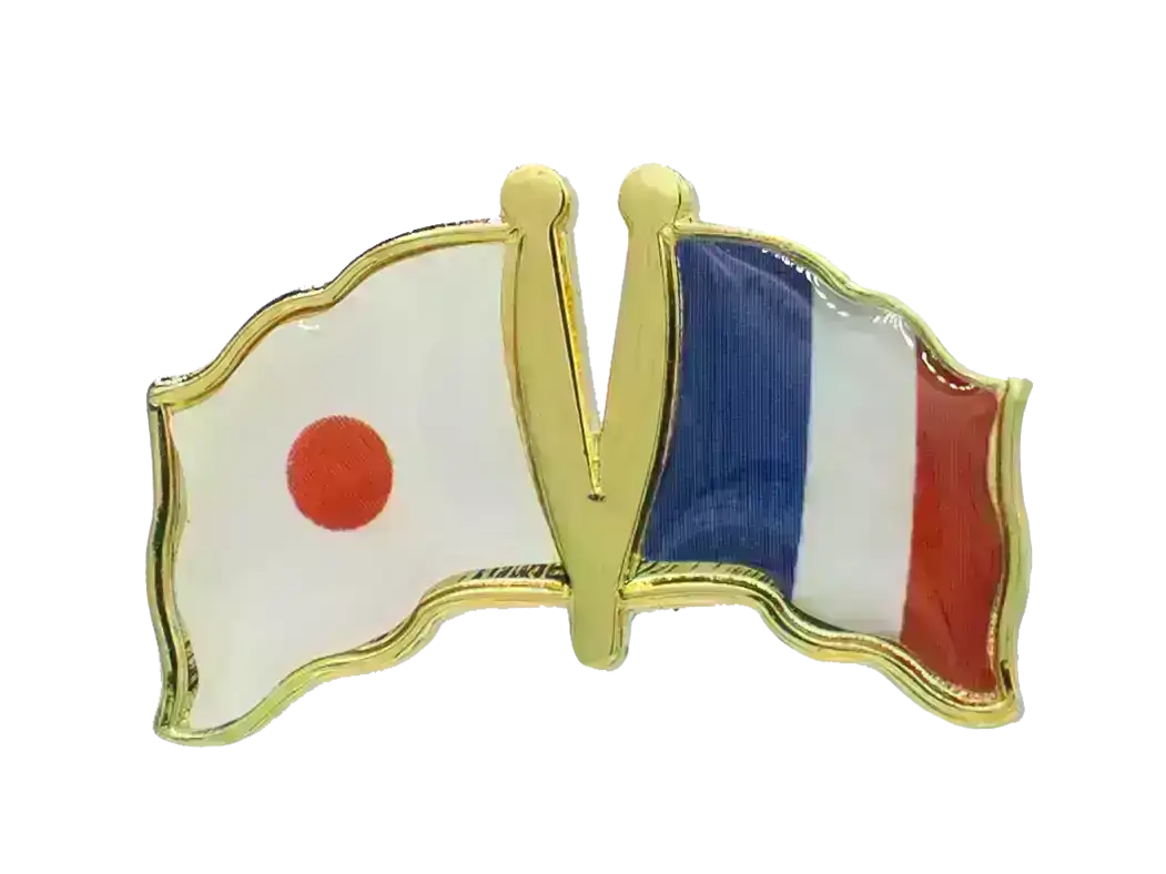 Pin, Double flag – France/Japan