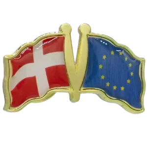 Pin, Double flag - Denmark/EU