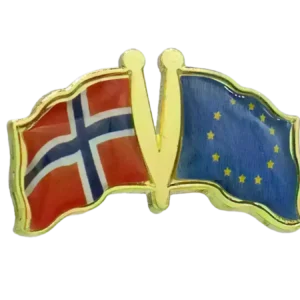 Pin, Double flag - EU/Norway