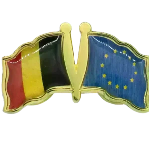 Pin, Double flag - EU/Belgium