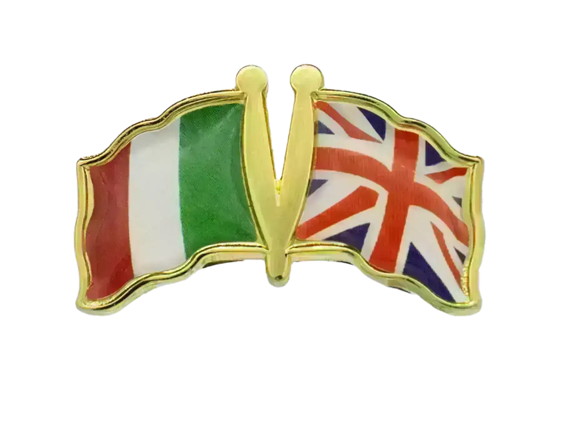 Pin, Double flag - Great Britain/Italy