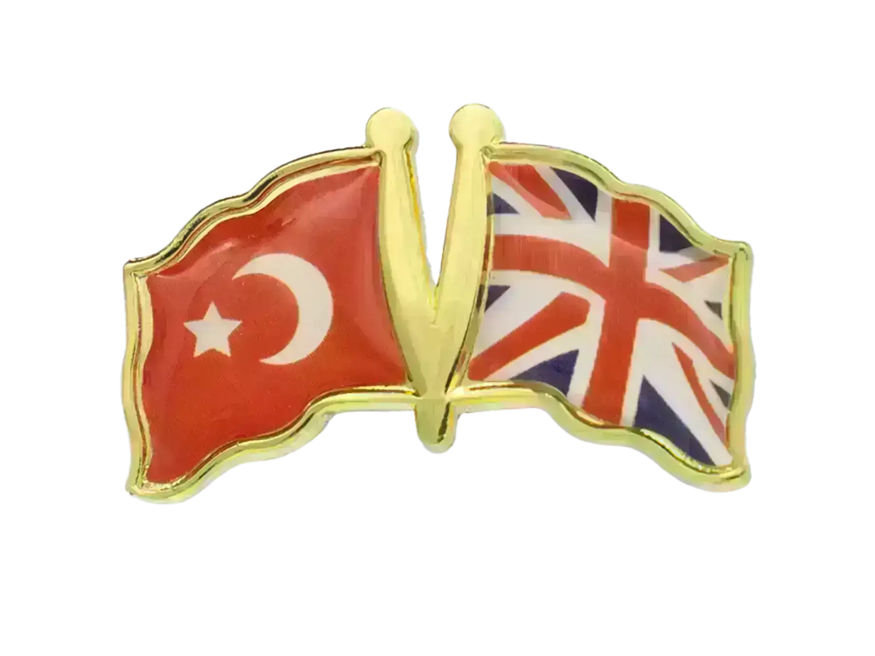 Pin, Double flag - Great Britain/Turkey