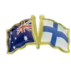Pin, Double flag - Finland/Australia