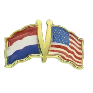 Pins, Double flag - USA/Netherland -Holland