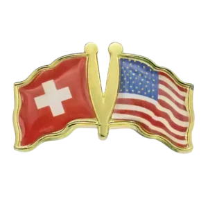 Pins, Double flag - USA/Swithzerland