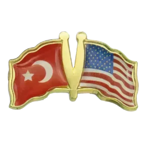 Pins, Double flag - USA/Turkey