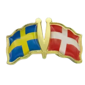Pin, Double flag - Denmark/Sweden