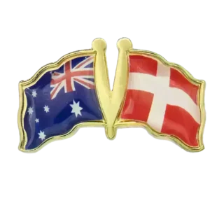 Pin, Double flag - Denmark/Australia