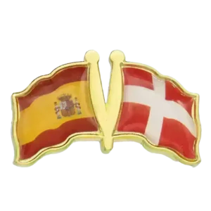 Pin, Double flag - Denmark/Spain
