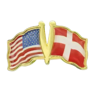 Pin, Double flag - Denmark/USA