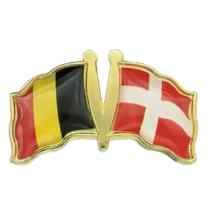 Pin, Double flag - Denmark/Belgium