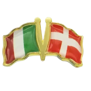 Pin, Double flag - Denmark/Italy
