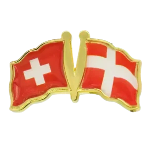 Pin, Double flag - Denmark/Switzerland