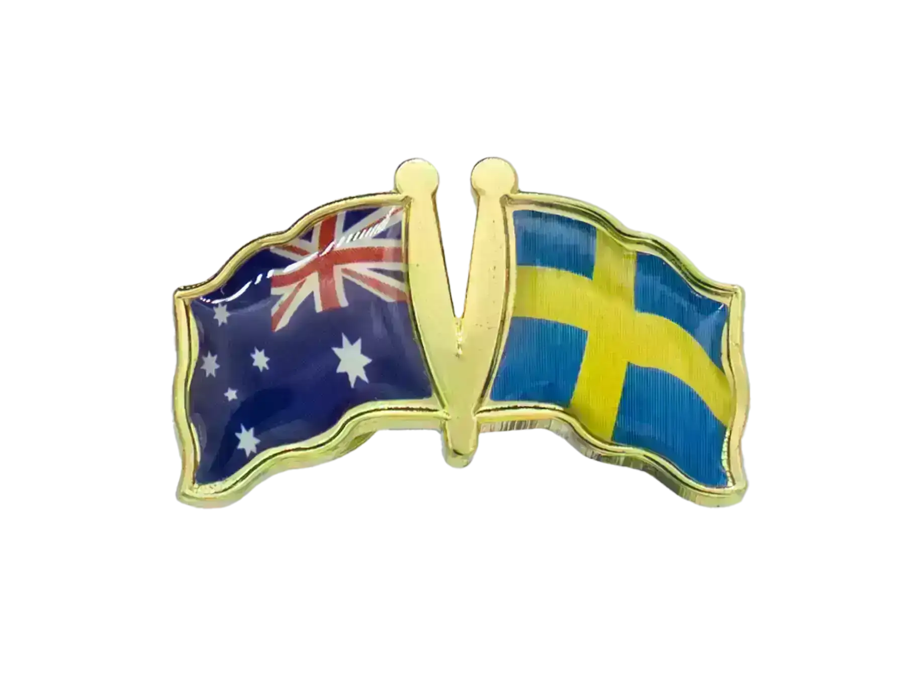 Pin, Double flag - Sweden/Australia