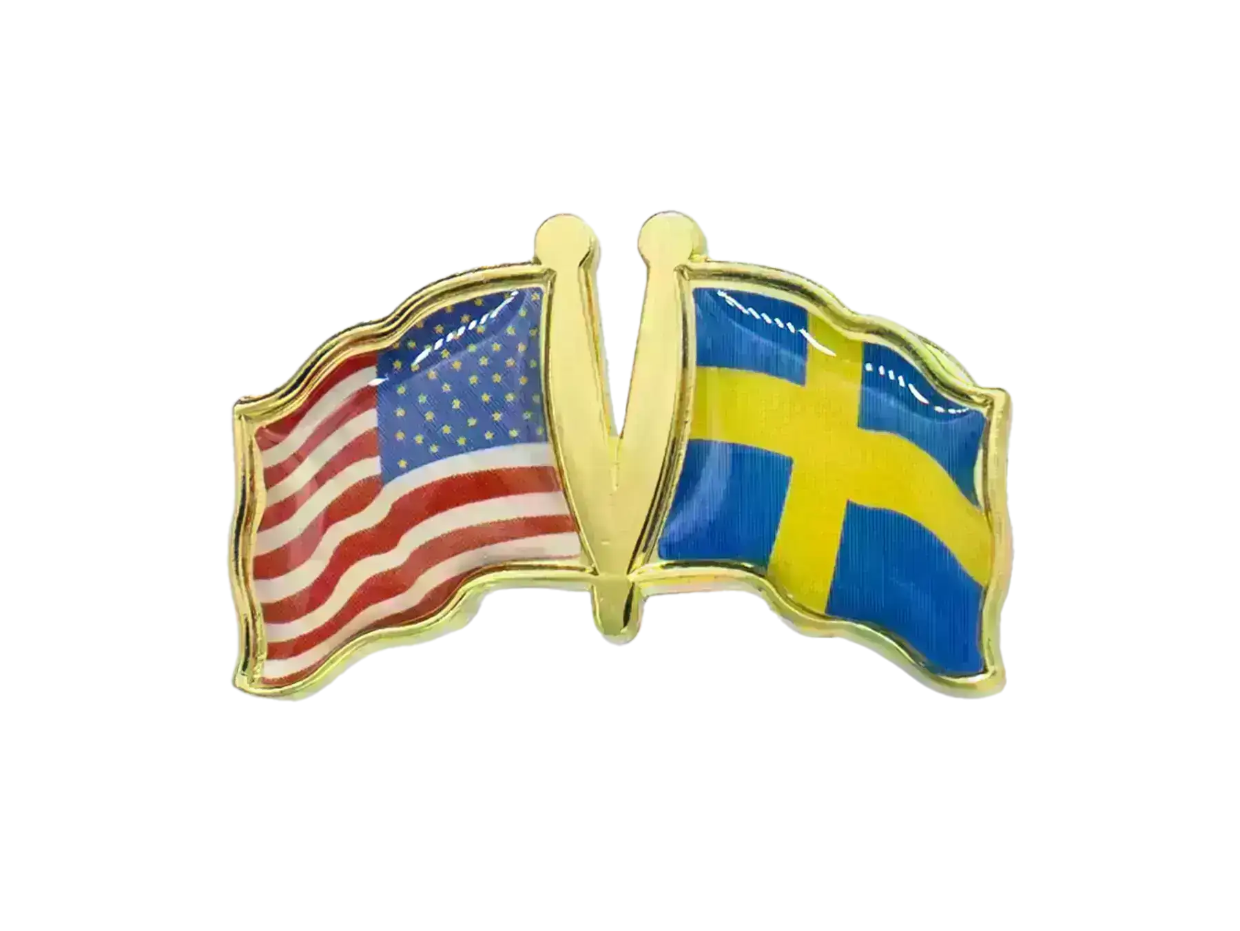 Pin, Double flag - Sweden/USA