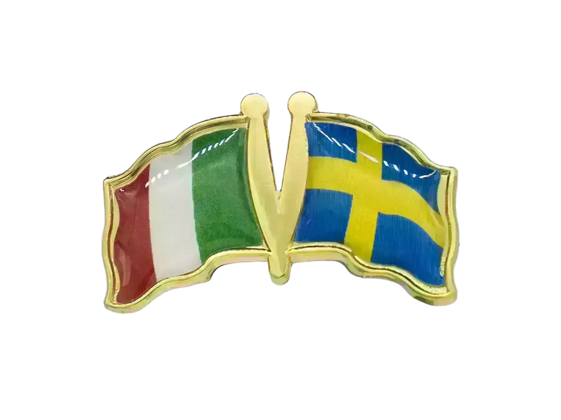 Pin, Double flag - Sweden/Italy