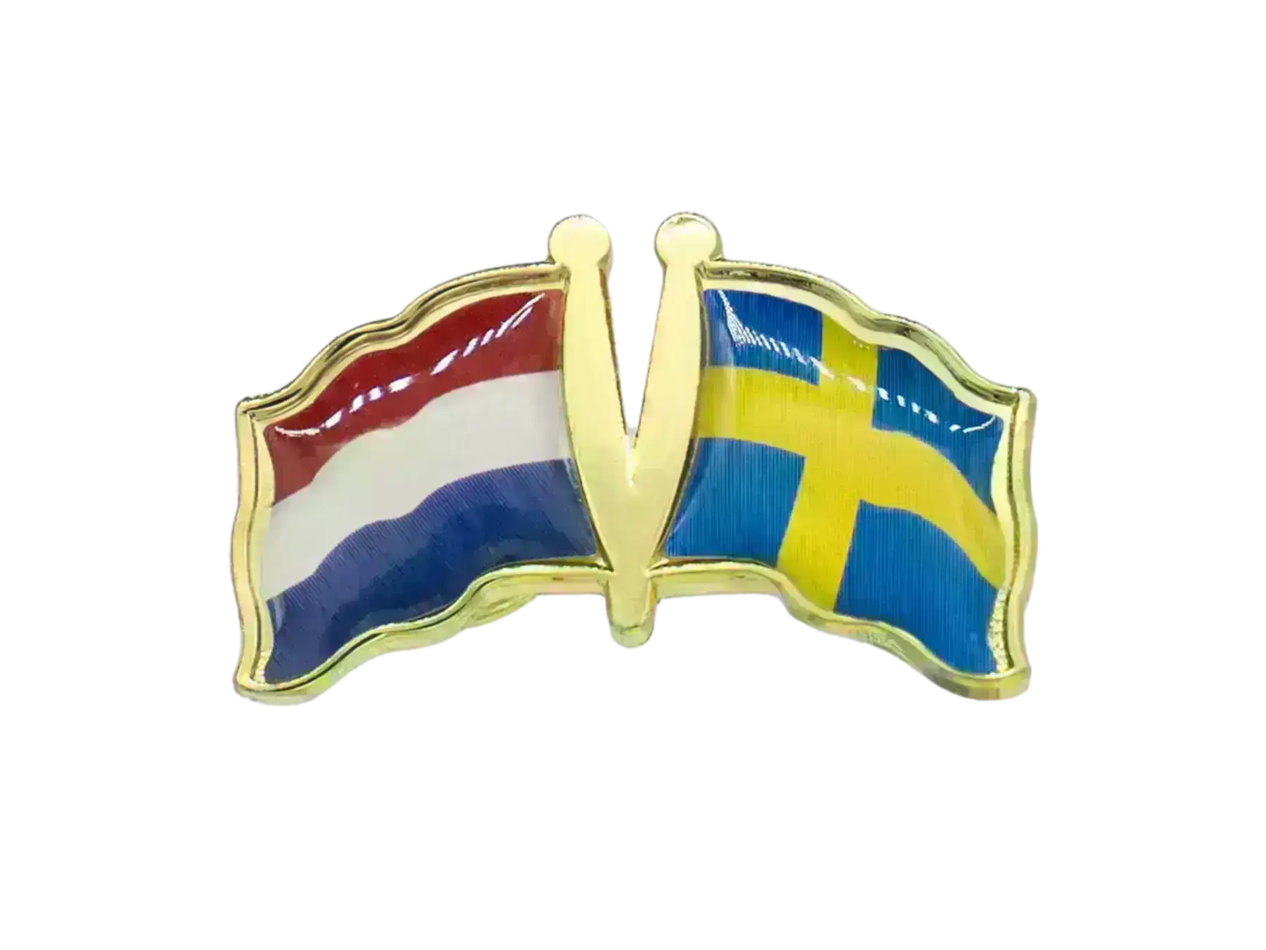Pin, Double flag - Sweden/Netherlands-Holland
