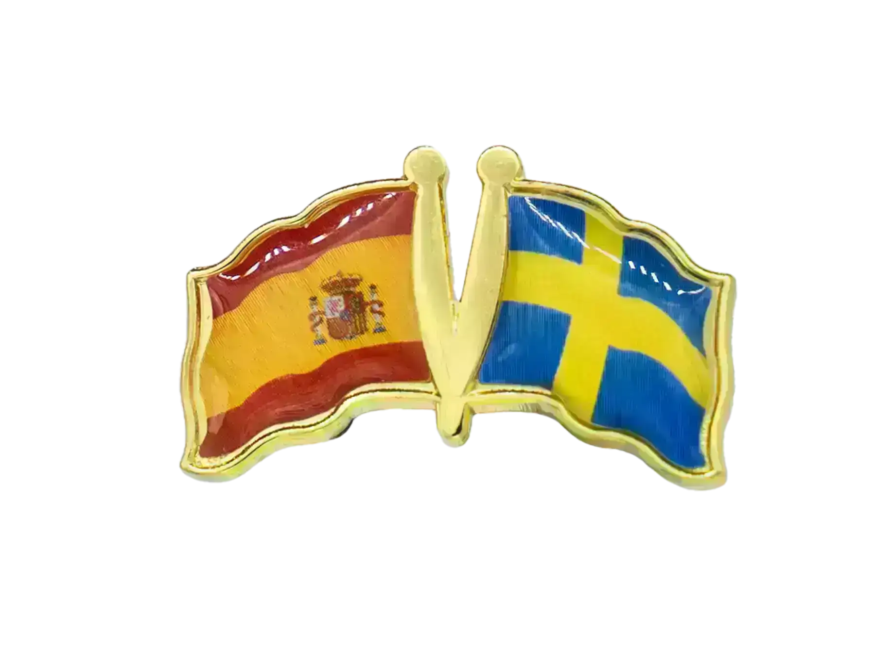Pin, Double flag - Sweden/Spain