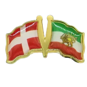Pin, Double flag - Iran/Denmark