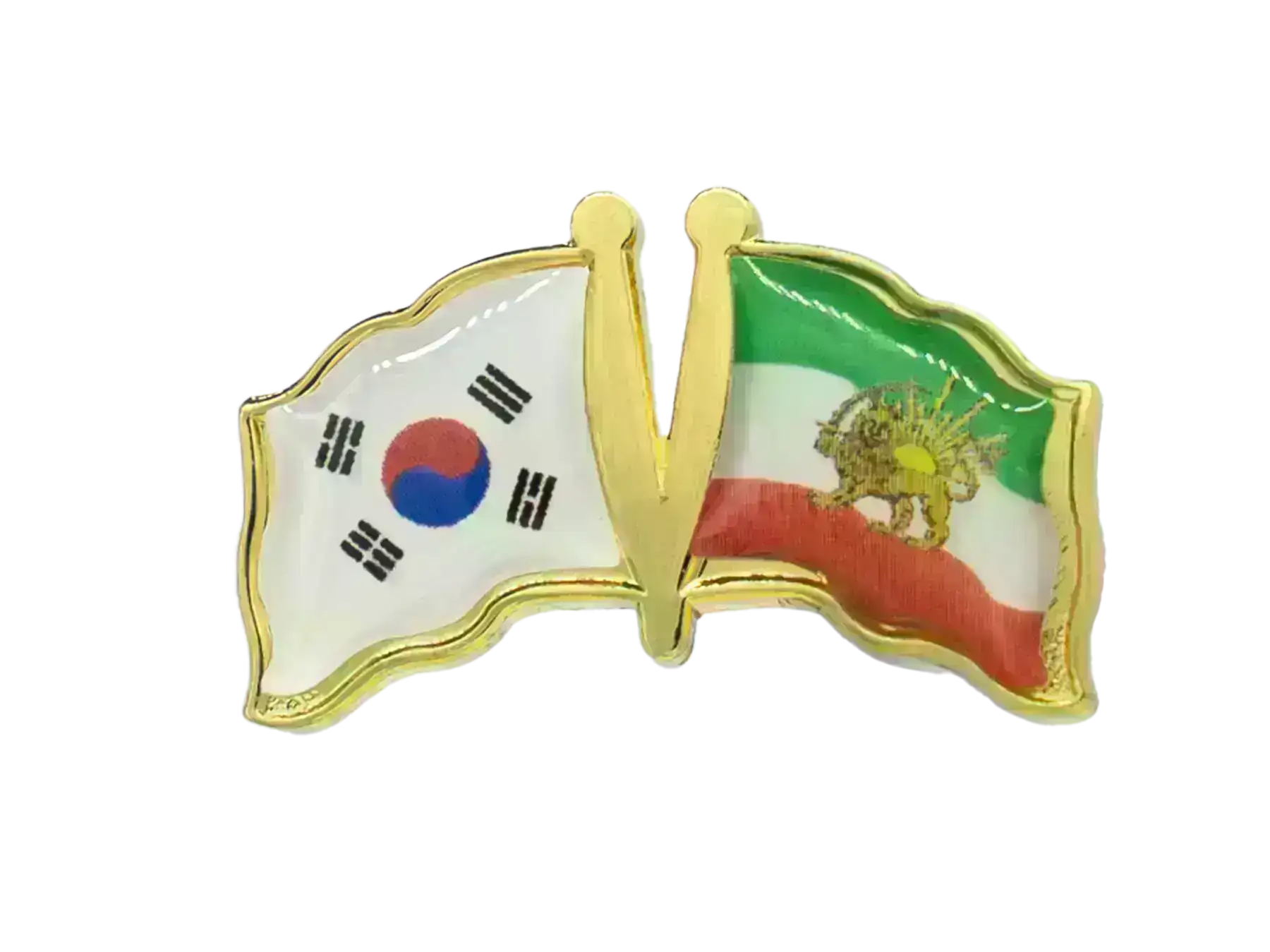 Pin, Double flag - Iran/South Korea