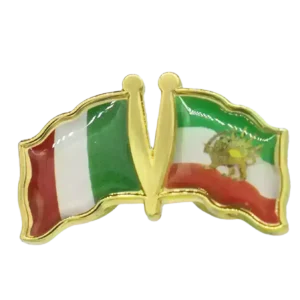 Pin, Double flag - Iran/Italy