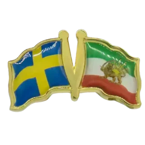 Pin, Double flag - Iran/Sweden