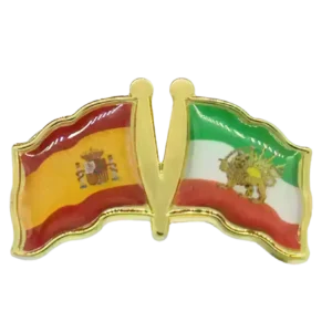Pin, Double flag - Iran/Spain