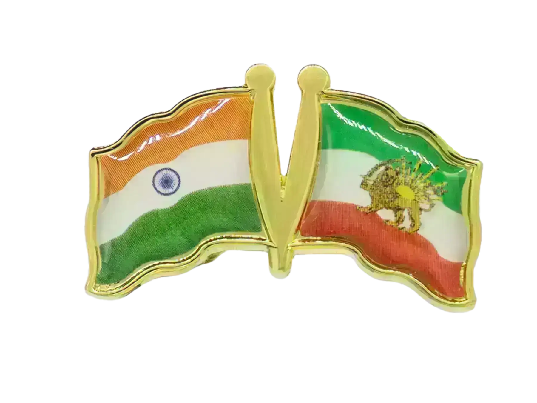 Pin, Double flag - Iran/India