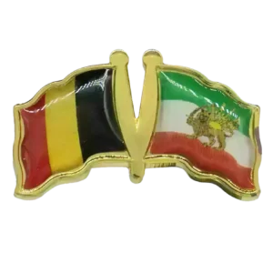 Pin, Double flag - Iran/Belgium