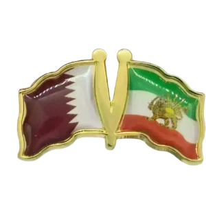 Pin, Double flag - Iran/Qatar
