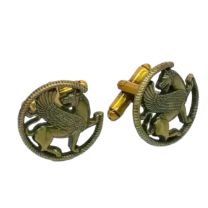 Cufflinks, Round lion